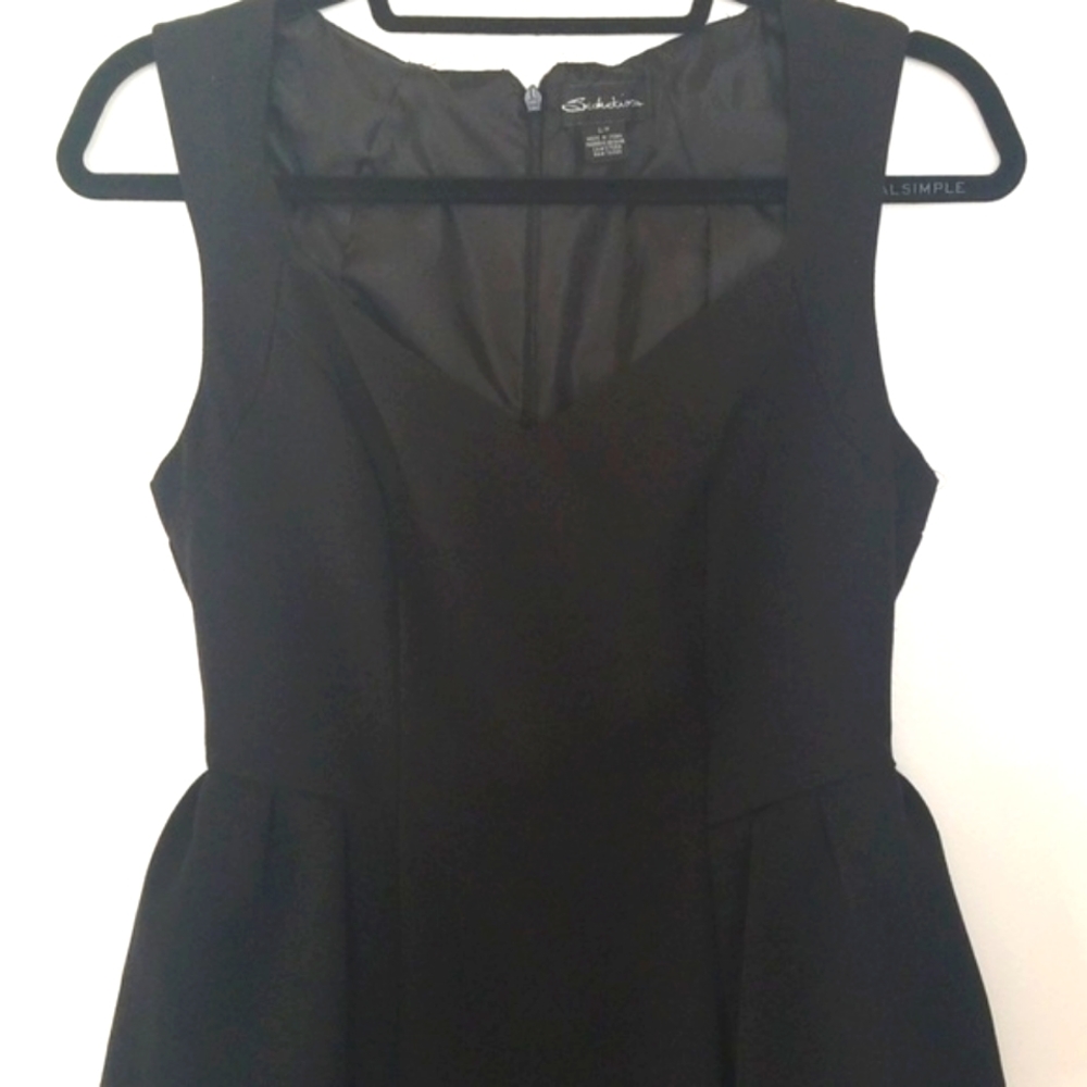 Seduction Little Black Dress Sweetheart Bodice Sleeveless Peplum Waist - Picture 2 of 3